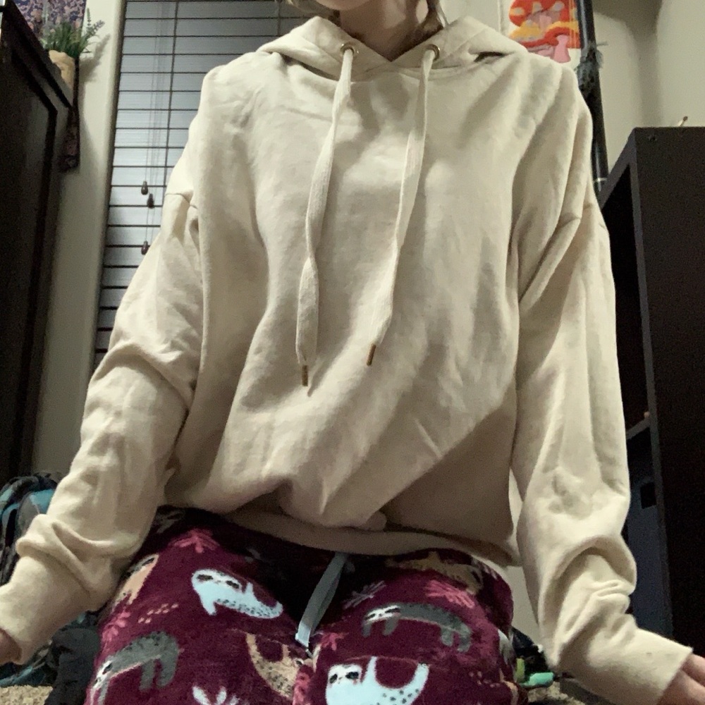 H&M Plain Cream Sweatshirt Hoodie
